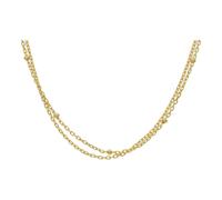 Collier Silber 925 Gold plattiert zweireihig FSCO020gg