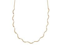 Collier SKAGEN "Schmuck Geschenk Edelstahl Halskette WAVE", gold (gelbgoldfarben), Halsketten, Damen, Edelstahl, L: 46 B: 4mm, Collier, B:4mm (54238723-0) gelbgoldfarben