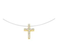 Collier SMART JEWEL "Anhänger Kreuz, Silber 925", gold, Halsketten, Damen, 45cm, Silber 925 (Sterlingsilber), Collier (19866132-0) gold