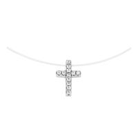 Collier SMART JEWEL "Anhänger Kreuz, Silber 925", silber, Halsketten, Damen, 45cm, Silber 925 (Sterlingsilber), Collier (44472458-0) silber