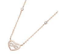 Collier SMART JEWEL "Herz mit Infinity - Zeichen, Zirkonia Steine, Silber 925", rosa (rosé vergoldet), Halsketten, Damen, 45cm, Silber 925 (Sterlingsilber), Collier (79337736-0) rosé vergoldet