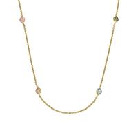 Smart Jewel Collier mit farbigen Zirkonia-Steinen, vergoldet, Silber 925 45 cm