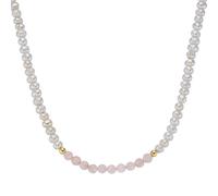 Collier SMART JEWEL "mit Süßwasser-Perlen und Rosenquarz-Kugeln, Silber 925", rosa, Halsketten, Damen, 45cm, Silber 925 (Sterlingsilber), Collier (11261432-0) rosa