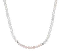 Collier SMART JEWEL "mit Süßwasser-Perlen und Rosenquarz, Silber 925", rosa, Halsketten, Damen, 45cm, Silber 925 (Sterlingsilber), Collier (36946831-0) rosa