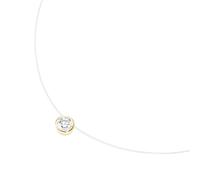 Collier SMART JEWEL "schwebender Stein, Zirkonia, Silber 925" Halsketten Gr. 45 cm, Silber 925 (Sterlingsilber), goldfarben (gold) Damen (87179126-0) gold