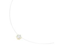Smart Jewel Collier schwebender Stein, Zirkonia, Silber 925, gold gold