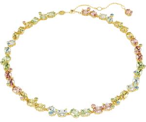 Collier SWAROVSKI "Schmuck Geschenk Gema Tennis Halskette", gold (gelbgoldfarben, rosa, gelb, grün, blau), Halsketten, Damen, Metall, L: 45 B: 9mm, Collier, mit Swarovski Kristall, B:9mm (34271424-0) 