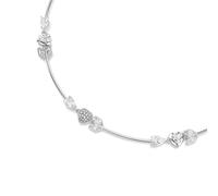 Collier SWAROVSKI "Schmuck Geschenk Idyllia Halskette Herz mit Pfeil", metallfarben, kristallweiß, weiß, Halsketten, Damen, Metall Perlen, Metall, Perlen, Collier, mit Swarovski Kristall - mit Swarovs