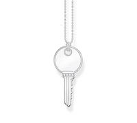 Thomas Sabo Kette Schlüssel silber mit Gravur weiß KE2131-051-14-L50V