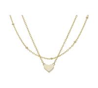 Collier Zweireihig Silber 925 Goldplattiert Herz FSCO017gg