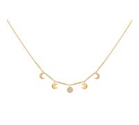 Collierkettchen CAÏ "925 Silber vergoldet Anhänger Mondphasen Zirkonia", gelb, Halsketten, Damen, 37+5cm, Silber 925 (Sterlingsilber), L: 42, glänzend, Collierkettchen (90736448-0)