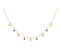 Collierkettchen CAÏ "925 Silber vergoldet Hämatit Plättchen", gelb, Halsketten, Damen, 40+5cm, Silber 925 (Sterlingsilber), L: 45, glänzend, Collierkettchen (93310503-0)