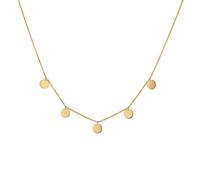 Collierkettchen CAÏ "925 Silber vergoldet Plättchen Boho", gelb, Halsketten, Herren, 39+5cm, Silber 925 (Sterlingsilber), L: 44 B: 8mm, glänzend, Collierkettchen, B:8mm (78672815-0)