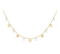 Collierkettchen CAÏ "925 Silber vergoldet Rosenquarz Plättchen", gelb, Halsketten, Herren, 38+5cm, Silber 925 (Sterlingsilber), L: 43, glänzend, Collierkettchen (31933527-0)