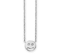 Collierkettchen CAÏ "925/- Sterling Silber rhodiniert Zirkonia Smile", weiß, Halsketten, Damen, 39+5cm, Silber 925 (Sterlingsilber), L: 44 B: 9mm, glänzend, B:9mm (93597313-0) weiß