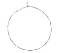 Collierkettchen CAÏ "925/- Sterling Silber Venezianer Kette rhodiniert zweireihig", weiß, Halsketten, Herren, 37cm, Silber 925 (Sterlingsilber), L: 37 B: 2mm, glänzend, Collierkettchen, B:2mm (7231253