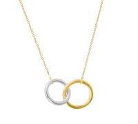 Collierkettchen CELESTA "925 Sterling Silber zweifarbig", bunt (mehrfarbig), Halsketten, Damen, 42+3cm, Silber 925 (Sterlingsilber), L: 45 B: 5mm, glänzend, B:5mm (43248431-0) mehrfarbig