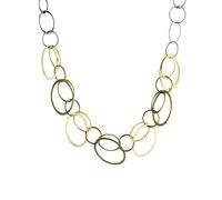 Collierkettchen CELESTA "925 Sterling Silber 2farbig" Halsketten Gr. 45 cm, Silber 925 (Sterlingsilber), Länge: 45 cm Breite: 18.0 mm, weiß Damen Colliers (49184165-0)