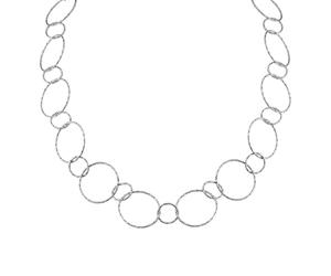 Collierkettchen CELESTA, weiß, Halsketten, Damen, 85cm, Silber 925 (Sterlingsilber), L: 85 B: 20mm, glänzend, B:20mm (99345450-0) weiß