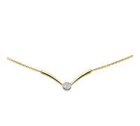 Collierkettchen DIAMONDS BY ELLEN K. "Gold 375 mit Brillant 0,03ct.", weiß, Halsketten, Damen, 42/45cm, 0,03, Gold, L: 45 B: 21mm, glänzend, B:21mm (67892828-0) weiß