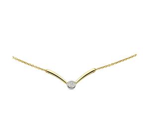 Collierkettchen DIAMONDS BY ELLEN K. "Gold 375 mit Brillant 0,03ct.", weiß, Halsketten, Damen, 42/45cm, 0,03, Gold, L: 45 B: 21mm, glänzend, B:21mm (67892828-0) weiß