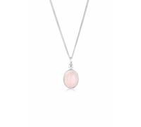 Elli Halskette Damen Solitär Anhänger Basic Elegant mit Rosenquarz in 925 Sterling Silber