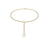 Collierkettchen ELLI "Choker Y-kette mit Kreis 925 Silber" Gr. 40, gold, Halsketten, Damen, 40, ohne Stein, Silber 925 (Sterlingsilber), L: 40, Collierkettchen (66956230-40)