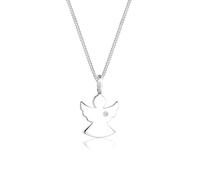 Collierkettchen ELLI DIAMONDS "Engel Diamant Weiß Brillantschliff (0.015ct) 925 Sterling Silber", weiß, Halsketten, Damen, 45, 0,02 mit Diamanten, Silber 925 (Sterlingsilber), L: 45, Collierkettchen (