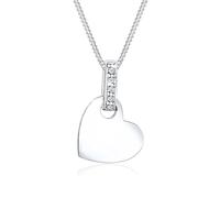 Collierkettchen ELLI DIAMONDS "Herz Liebe Diamant (0.025 ct.) 925 Silber", silber, Halsketten, Damen, 45, 0,03 mit Diamanten, Silber 925 (Sterlingsilber), L: 45 (399839-0) silber