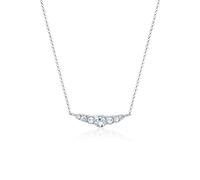 Collierkettchen ELLI "Edel Funkelnd Kristalle 925 Silber" Gr. 45, silber, Halsketten, Damen, 45,mit Steinen, Silber 925 (Sterlingsilber), L: 45, Collierkettchen (25878041-45)