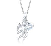 Collierkettchen ELLI "Engel Herz Zirkonia Weiß 925 Sterling Silber", weiß, Halsketten, Damen, 45,mit Steinen, Silber 925 (Sterlingsilber), L: 45 (284522-0) weiß