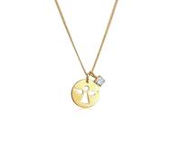 Collierkettchen ELLI "Engel Weiß 925 Sterling Silber, mit Kristallen von Swarovski" Gr. 45, gold, Halsketten, Damen, 45,mit Steinen, Silber 925 (Sterlingsilber), L: 45 (33524452-45) gold