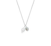 Collierkettchen ELLI "Erbskette Blatt und Labradorit Edelstein 925 Sterling Silber" Gr. 45, silber, Halsketten, Damen, 45,mit Steinen, Silber 925 (Sterlingsilber), L: 45, Collierkettchen (43158243-45)