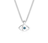 Collierkettchen ELLI "Evil Eye Glas Kristalle Blau 925 Sterling Silber", blau, Halsketten, Damen, 40,mit Steinen, Silber 925 (Sterlingsilber), L: 40 (041018-0) blau
