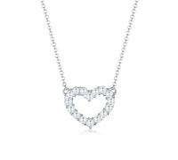 Collierkettchen ELLI "Herz Zirkonia Weiß 925 Sterling Silber", weiß, Halsketten, Damen, 45,mit Steinen, Silber 925 (Sterlingsilber), L: 45, Collierkettchen (050879-0)
