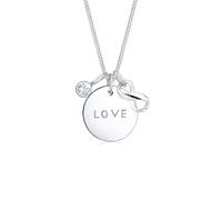 Collierkettchen ELLI "Infinity Kristalle 925 Silber Amore", silber, Halsketten, Damen, 45,mit Steinen, Silber 925 (Sterlingsilber), L: 45, Collierkettchen (783112-0)