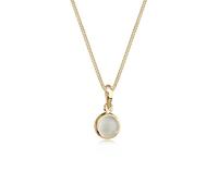 Collierkettchen ELLI "Klassik Mondstein Edelstein Rund Natur 925 Silber" Gr. 45, gold, Halsketten, Damen, 45,mit Steinen, Silber 925 (Sterlingsilber), L: 45 (63369617-45) gold