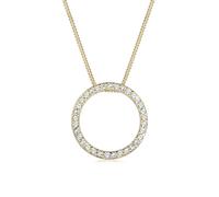 Collierkettchen ELLI "Kreis 925 Silber^, mit Kristallen von Swarovski", gold, Halsketten, Damen, 45,mit Steinen, Silber 925 (Sterlingsilber), L: 45 (049690-0) gold