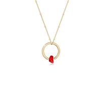 Collierkettchen ELLI "Kugelkette Kreis Geo Korallen-Bead 925 Silber" Gr. 60, gold, Halsketten, Damen, 60,mit Steinen, Silber 925 (Sterlingsilber), L: 60, Collierkettchen (26201036-60)