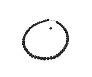 Collierkettchen ELLI "Lava Perlen 925 Sterling Silber", schwarz, Halsketten, Damen, 43,mit Steinen, Silber 925 (Sterlingsilber), L: 43 (481148-0) schwarz