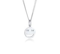 Collierkettchen ELLI "mit Smiling Face 925 Silber, mit Kristallen von Swarovski" Gr. 45, silber, Halsketten, Damen, 45,mit Steinen, Silber 925 (Sterlingsilber), L: 45 (74784769-45) silber