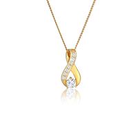 Collierkettchen ELLI PREMIUM "Infinity Symbol Topas 585 Gelbgold", gold, Halsketten, Damen, 45,mit Steinen, Gelbgold 585, L: 45, Collierkettchen (858257-0)