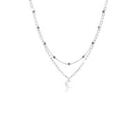 Collierkettchen ELLI PREMIUM "Layer Gliederkette Labradorit 925 Sterling Silber" Gr. 45, silber, Halsketten, Damen, 45,mit Steinen, Silber 925 (Sterlingsilber), L: 45, Collierkettchen (93342943-45)