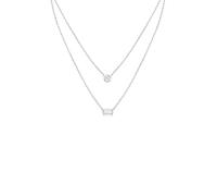 Collierkettchen ELLI PREMIUM "Layer mit Topas Edelstein 925 Sterling Silber" Gr. 45, silber, Halsketten, Damen, 45,mit Steinen, Silber 925 (Sterlingsilber), L: 45 (52631421-45) silber