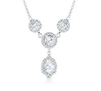 Collierkettchen ELLI PREMIUM "Tropfen Kristalle 925 Sterling Silber", weiß, Halsketten, Damen, 45,mit Steinen, Silber 925 (Sterlingsilber), L: 45, Collierkettchen (836172-0)