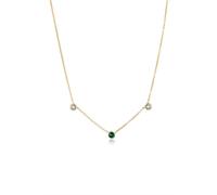 Collierkettchen ELLI "Solitär Kristalle Elegant 925 Silber" Gr. 42, gold, Halsketten, Damen, 42,mit Steinen, Silber 925 (Sterlingsilber), L: 42, Collierkettchen (44685134-42)