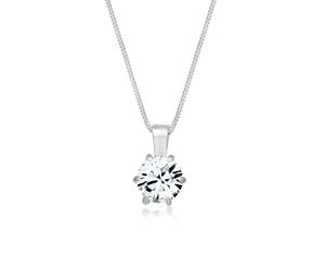 Collierkettchen ELLI "Solitär Kristalle von Swarovski 925 Sterling Silber" Gr. 55, silber, Halsketten, Damen, 55,mit Steinen, Silber 925 (Sterlingsilber), L: 45 (21488359-55) silber