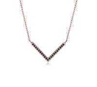 Collierkettchen ELLI "V-Kette Kristalle 925 Silber", schwarz, Halsketten, Damen, 45,mit Steinen, Silber 925 (Sterlingsilber), L: 45 (431157-0) schwarz