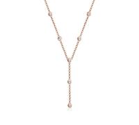 Collierkettchen ELLI "Y-Kette 925 Silber, mit Kristallen von Swarovski" Gr. 45, rosa (rosegold), Halsketten, Damen, 45,mit Steinen, Silber 925 (Sterlingsilber), L: 45 (87439550-45) rosegold