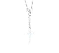 Collierkettchen ELLI "Y-Kette mit Kreuz und Infinity Symbol 925 Silber", silber, Halsketten, Damen, 45, ohne Stein, Silber 925 (Sterlingsilber), L: 45 (706299-0) silber
